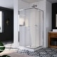 preview thumbnail 11 of 18, Elegant Chrome Finish Corner Entry Shower Enclosure with Sliding Shower Doors（Shower Base not Included）