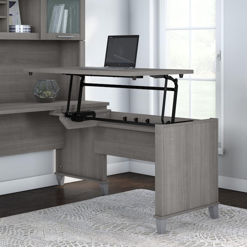 Bush Furniture Somerset 42W 3 Position Sit to Stand Return - Platinum Gray