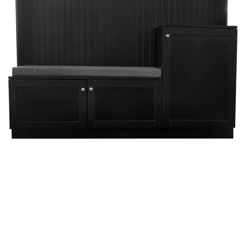 Hall Tree With Comfort And Storage Solutions, Functional Hallway Shoe Cabinet With Bench&Cushion,Coat Rack With Hooks