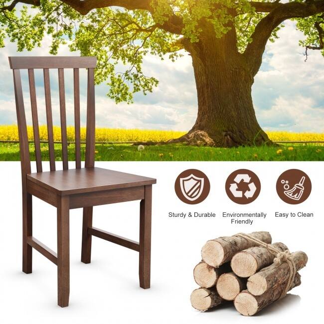 Set of 2 Dining Chair with Solid Wooden Legs - 16" x 20" x 36" (L x W x H)
