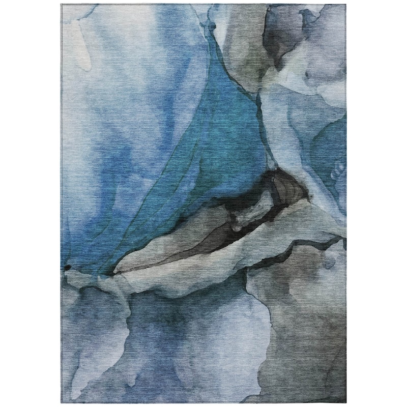 HomeRoots Abstract Transitional Rectangle Outdoor Rug