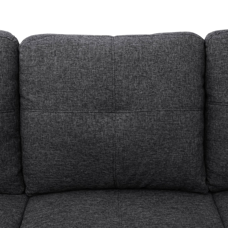 Black Grey Linen Living Room Sofa Set
