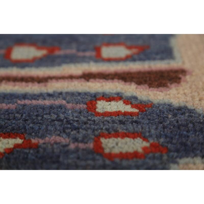Navy Blue Oushak Indian Area Rug Handmade Wool Carpet - 8'0"x 9'8"