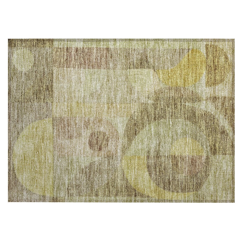 Machine Washable Indoor/ Outdoor Contemporary Geo Chantille Rug