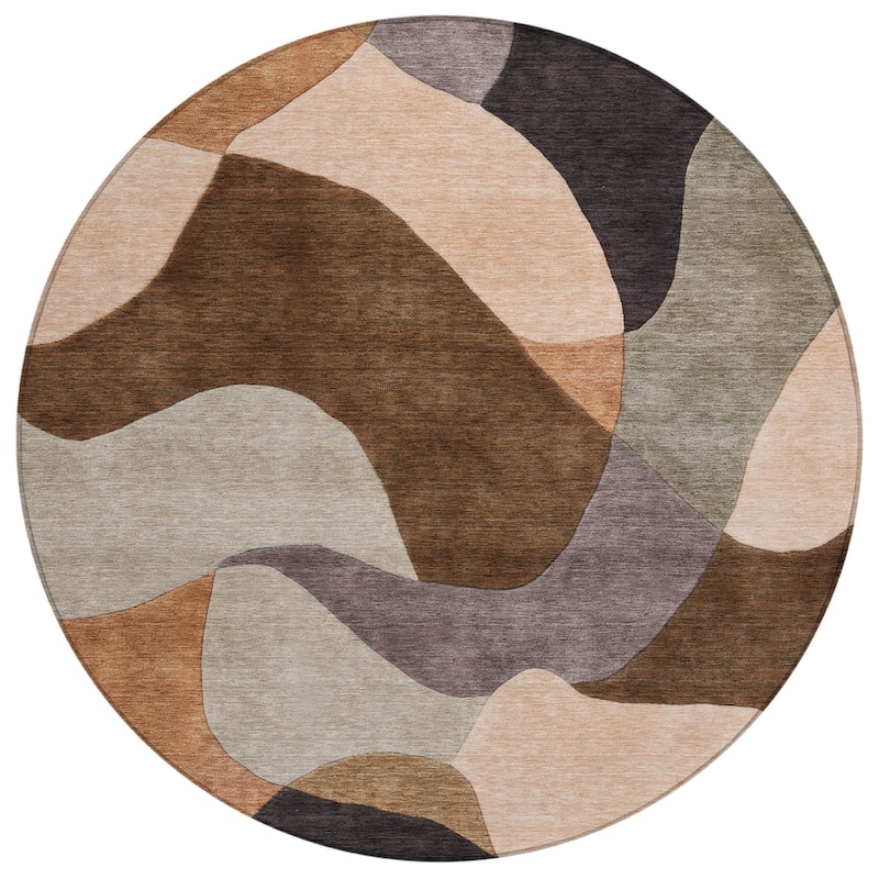 Machine Washable Indoor/Outdoor Modern Century Chantille Rug