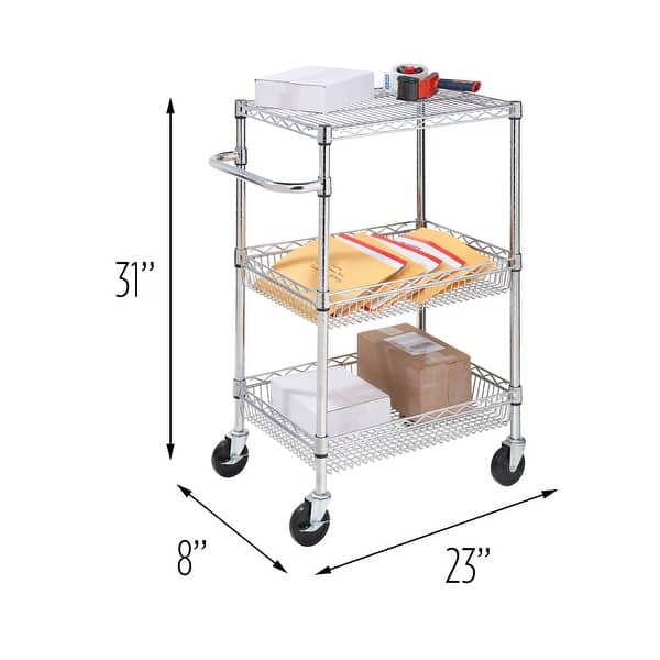 HoneyCanDo 3Tier Chrome Steel Utility Cart On Sale Bed Bath