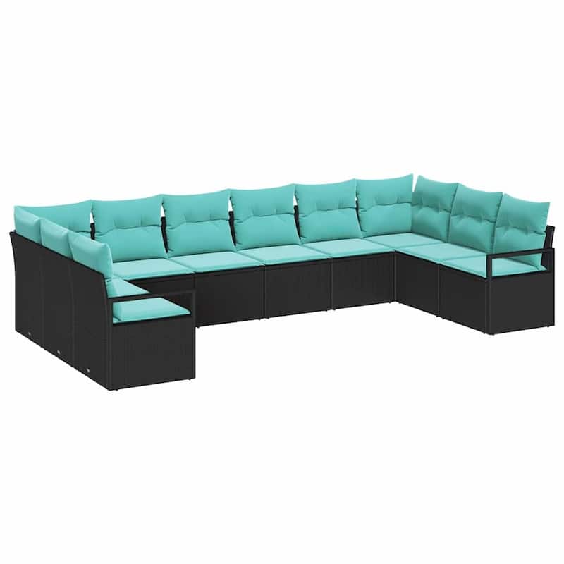 vidaXL 11 Piece Garden Sofa Set with Cushions - 135.4×69.7×27.2