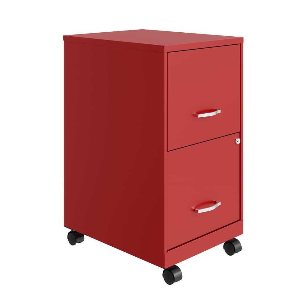 Space Solutions 18" 2 Drawer Smart Vertical File Cabinet, Lava Red