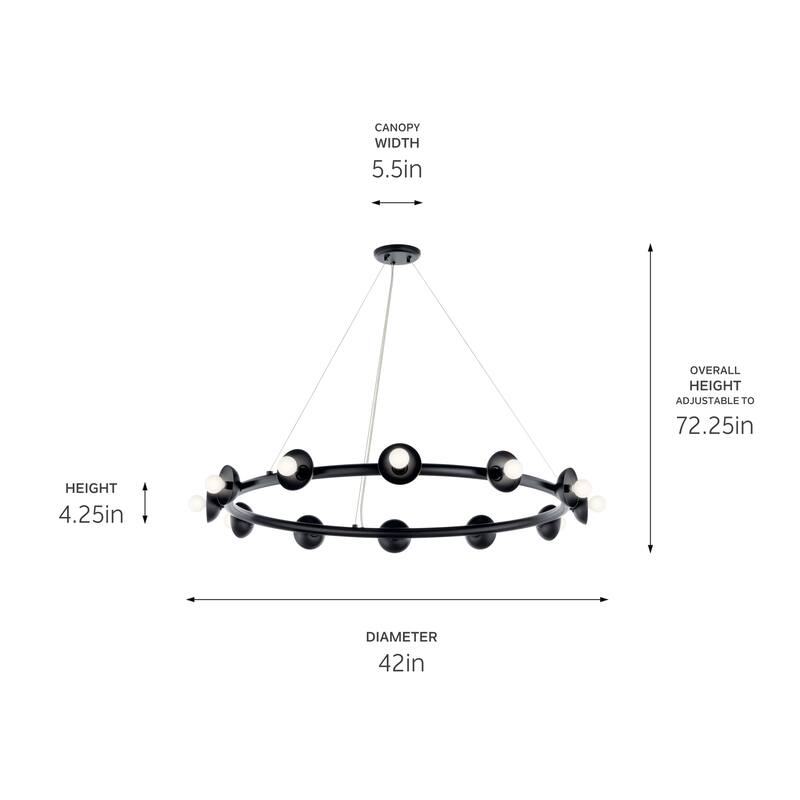 Palta 12-Light Wagon Wheel Chandelier