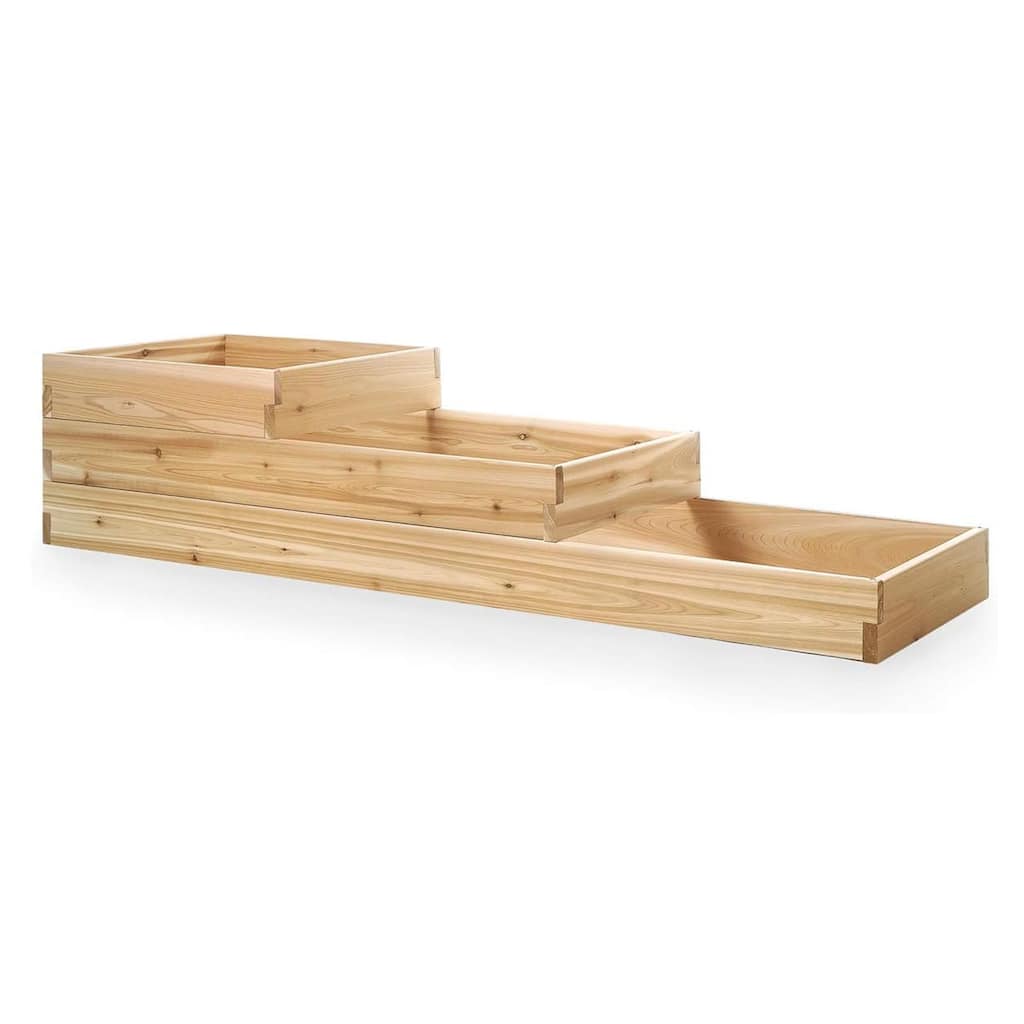 All Things Cedar 3-Tier Raised Garden Planter Bed Box, Western Red Cedar Build - 30