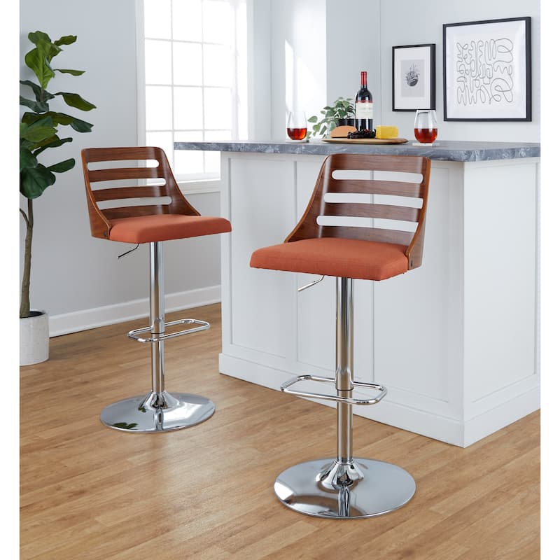 Carson Carrington Oglala Adjustable Bar Stool with Rounded Rectangle Footrest (Set of 2)