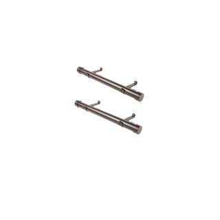 Steel Curtain Rods Set of 2 - 12 Inch Single Rods with Finials - Window ...