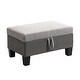 preview thumbnail 15 of 14, Fabric Tufted Sofa Set in Grey with Chaise Lounge and Storage Ottoman - 102"Wx70"Dx35"H