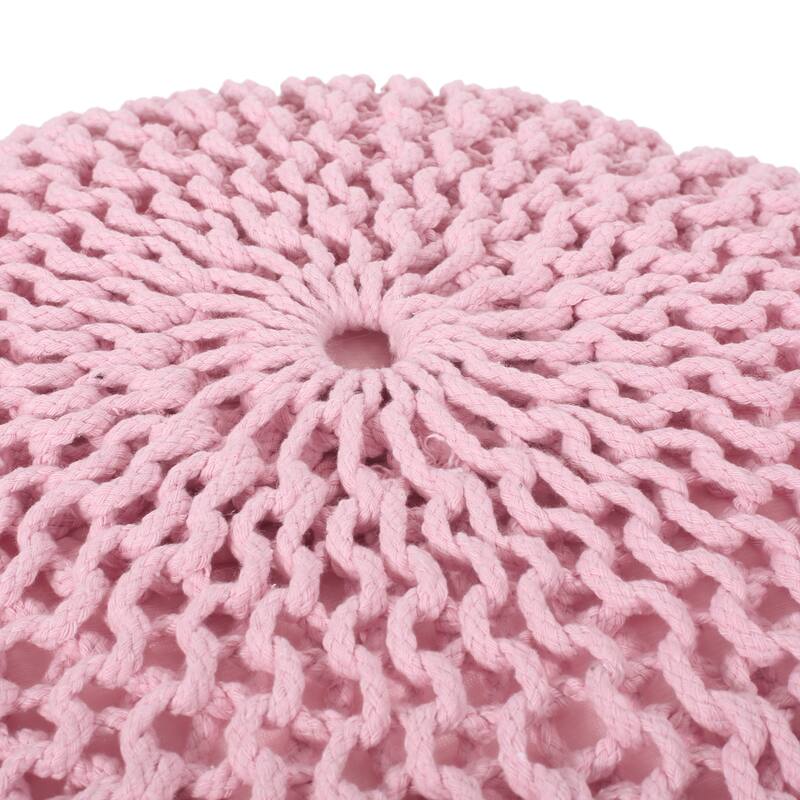 Versatile Cotton Knitted Pouf for Home Decoration and Relaxation