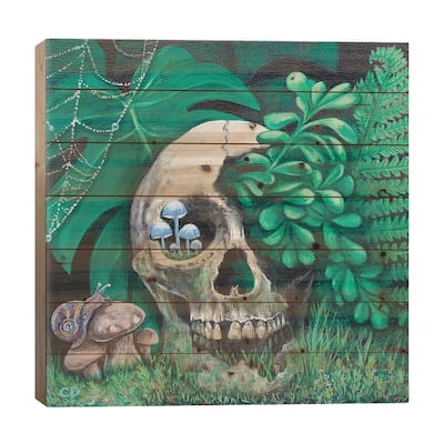 Haunted Garden Print On Wood by Cyndi Dodes - Multi-Color