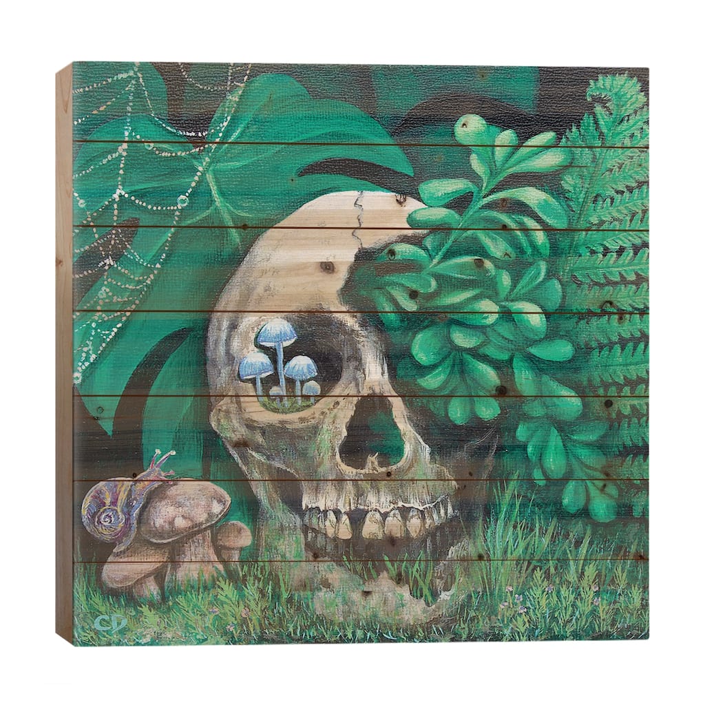 Haunted Garden Print On Wood by Cyndi Dodes - Multi-Color
