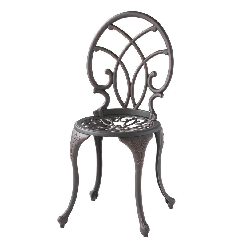 Roomfitters 3-Piece Cast Aluminum Bistro Set Outdoor Patio Furniture with Round Table and 2 Chairs, Black