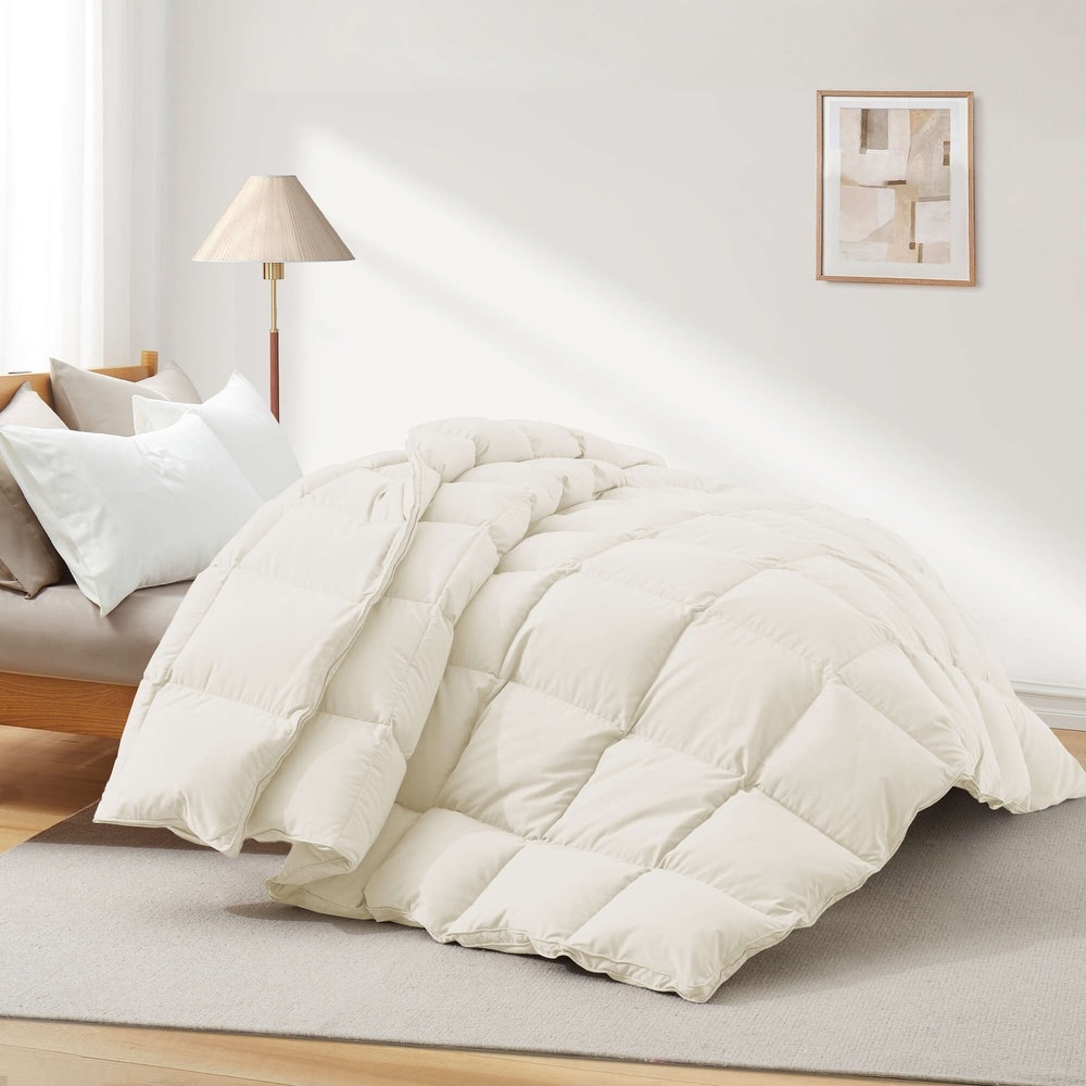 All Season & Lightweight Ultra Soft 360 TC White Goose Down Duvet Comforter