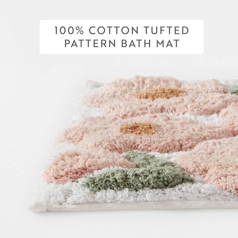Becky Cameron 100% Cotton Floral Patterned Bath Mat