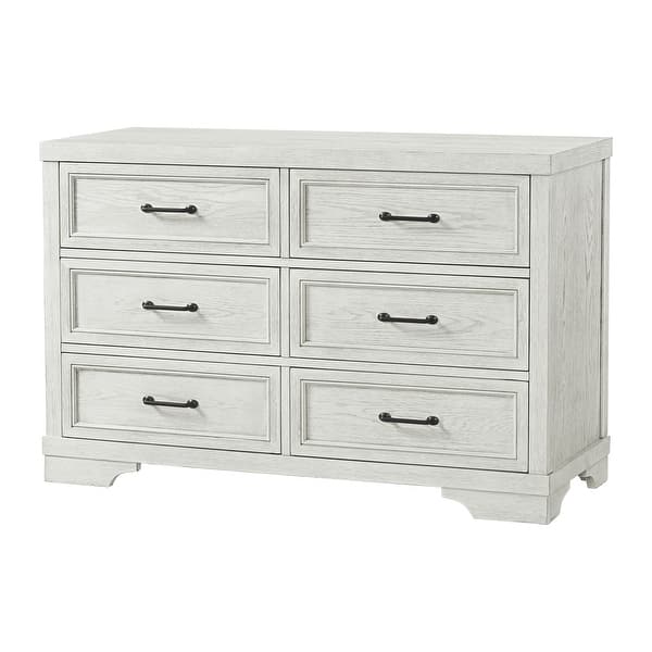 slide 2 of 3, Foundry 6-Drawer Traditional Wood Dresser, White Dove