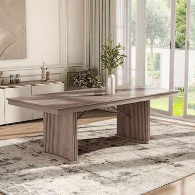 Furniture of America Barbesh Modern Natural Ash 90-inch Wood Extendable Dining Table