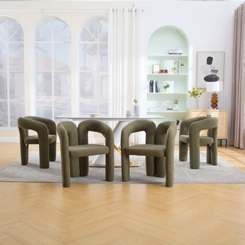 Velvet Fabric Upholstered Accent Chair Set of 2