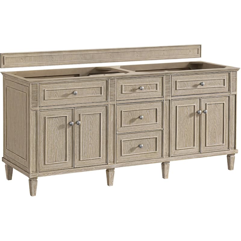 James Martin Vanities 424-V72-M Lorelai 72" Free Standing Double Basin - Whitewashed Oak
