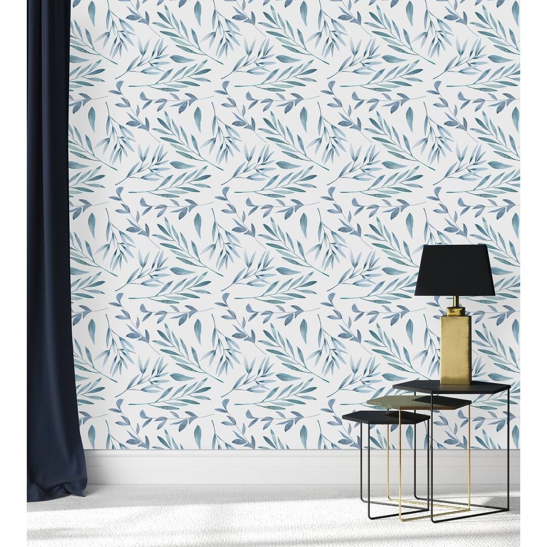 Blue Leaves Wallpaper Bed Bath & Beyond 35646822