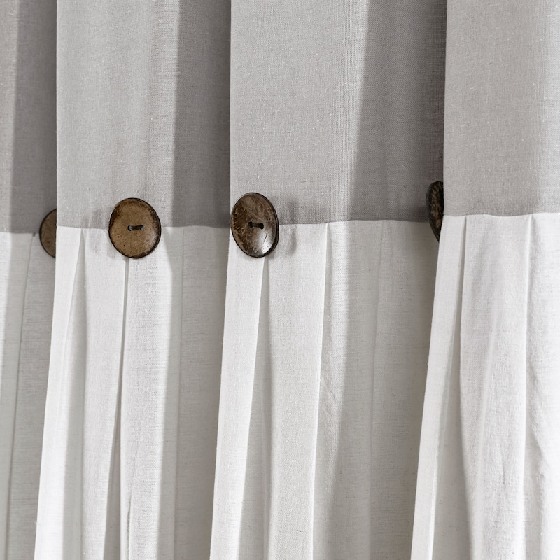 Lush Decor Linen Button Wide Width Single Curtain Panel (1 Panel)