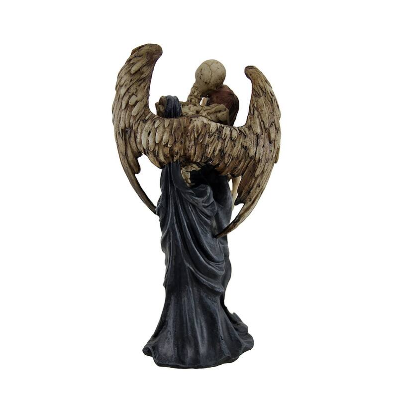 Kiss Of Death Gothic Skeleton Angel Statue - 10 X 4 X 5 inches