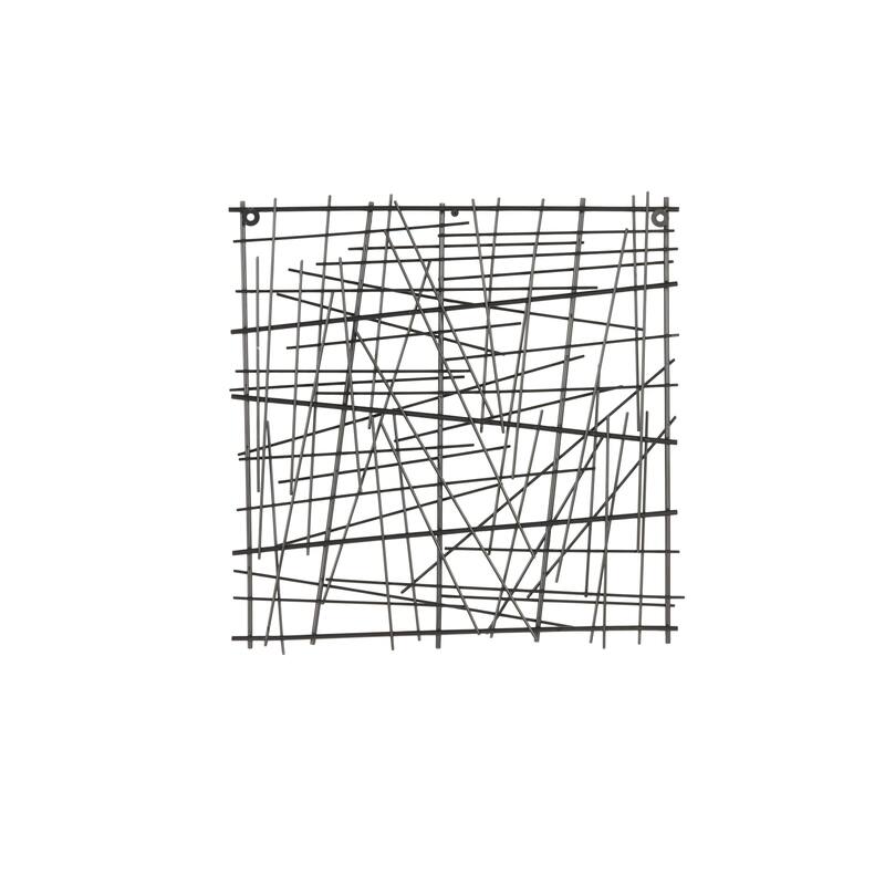 Black Metal Overlapping Sticks Abstract Home Wall Decor