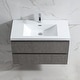 preview thumbnail 16 of 21, Floating Bathroom Vanity 24"-48" – Cement Gray Finish, White Integrated Sink