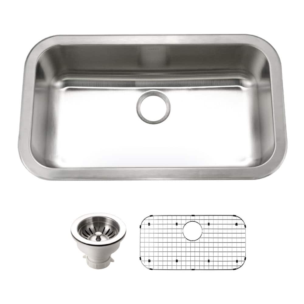 Houzer Belleo 32" Drop In Single Basin Stainless Steel Kitchen Sink - Stainless Steel