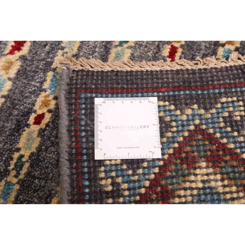 ECARPETGALLERY Hand-knotted Peshawar Ziegler Dark Grey Wool Rug - 5'9 x 7'10