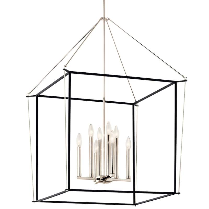 Kichler 52628 Eisley 8 Light 29" Wide Taper Candle Pendant - Polished Nickel