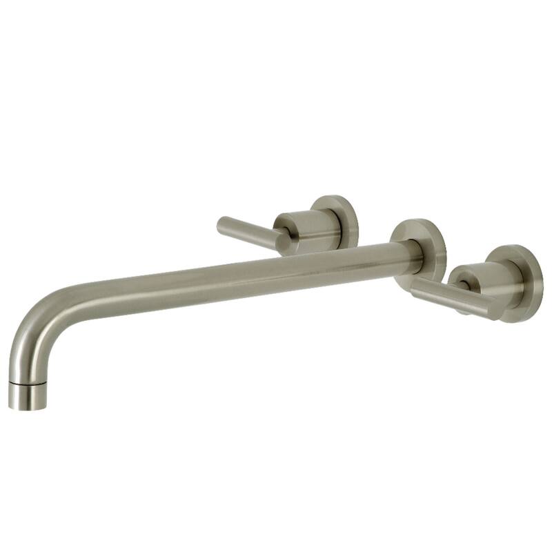 Kingston Brass Manhattan 3-Hole Wall Mount Roman Tub Faucet - Brushed Nickel