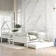 preview thumbnail 3 of 7, MDF Full Size Twin House Bunk Bed with Storage Staircase and Trundle,Full-Length Guardrail