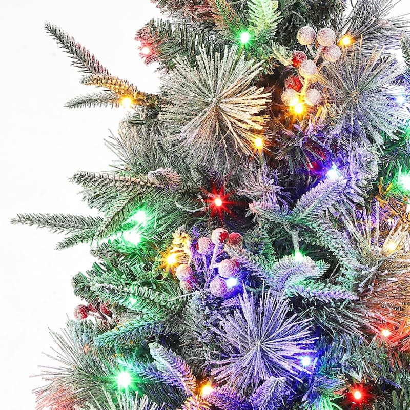 3 Ft Pre-Lit Christmas Tree, Artificial Christmas Trees with Base, Xmas Trees with 78 LED Lights