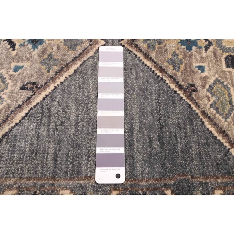 ECARPETGALLERY Hand-knotted Finest Agra Jaipur Grey Wool Rug - 7'11 x 9'9