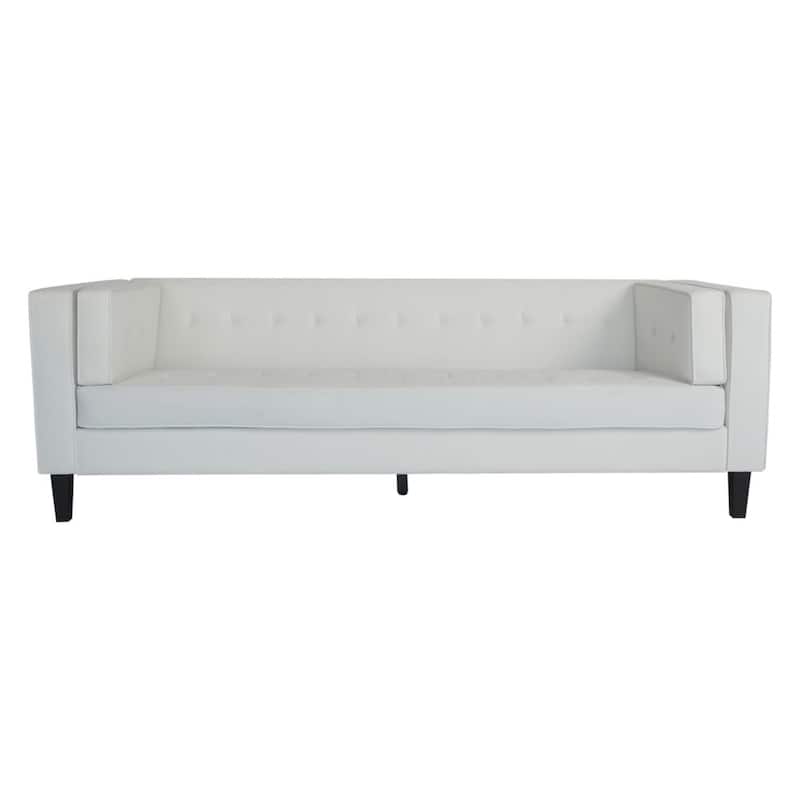 3-Seater Velvet Upholstered Tufted Coach Sofa