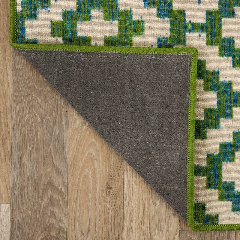 Contemporary Geometric Trellis Indoor/Outdoor Area Rug