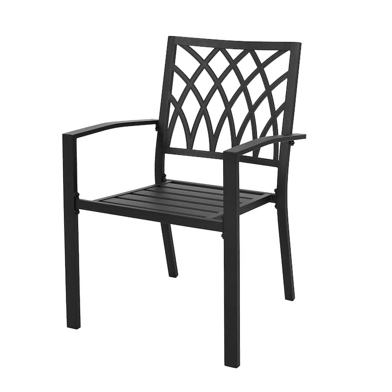 Outdoor 5-Piece Dining Set, Stackable Chairs and 37'' Table - 37 inches table