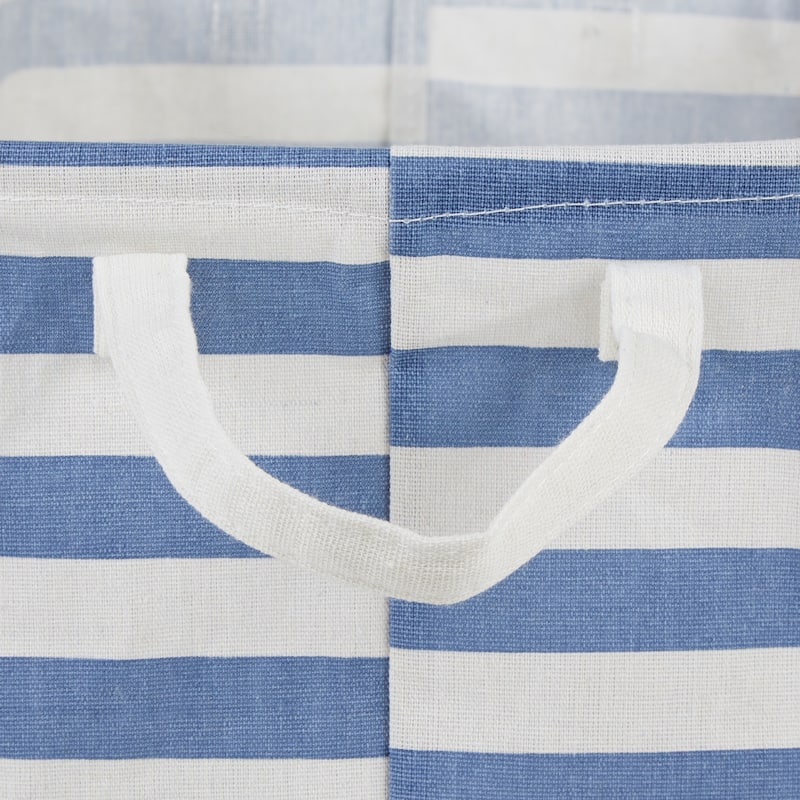 Cotton Polyester Laundry Bin Stripe Rectangle (Set of 2)