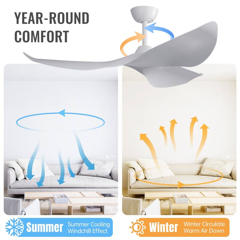 38'' Downrod Ceiling Fan No Light with Remote Reversible DC 6 Speeds Timer Fan