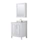 Option White / White Carrara Marble Top / Brushed Gold
