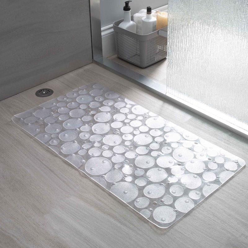 Bath Bliss Recycled PVC Non Slip Textured Bath Mat in Clear