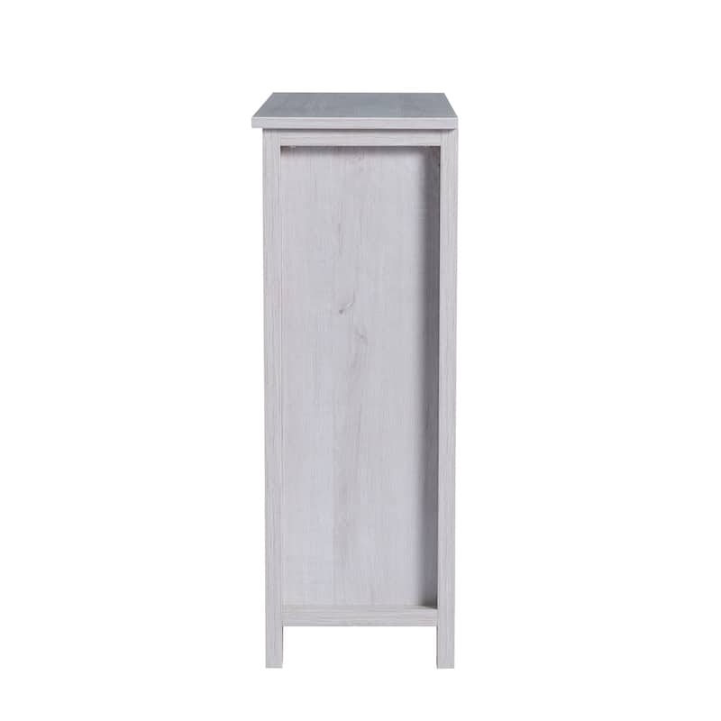 McKee Farmhouse White Oak Storage Cabinet with 3-Open Shelf by Furniture of America