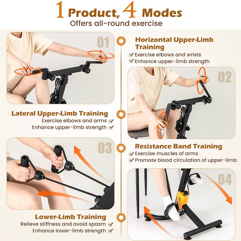 Gymax Folding Pedal Exercise Bike W/ Adjustable Resistance Full body