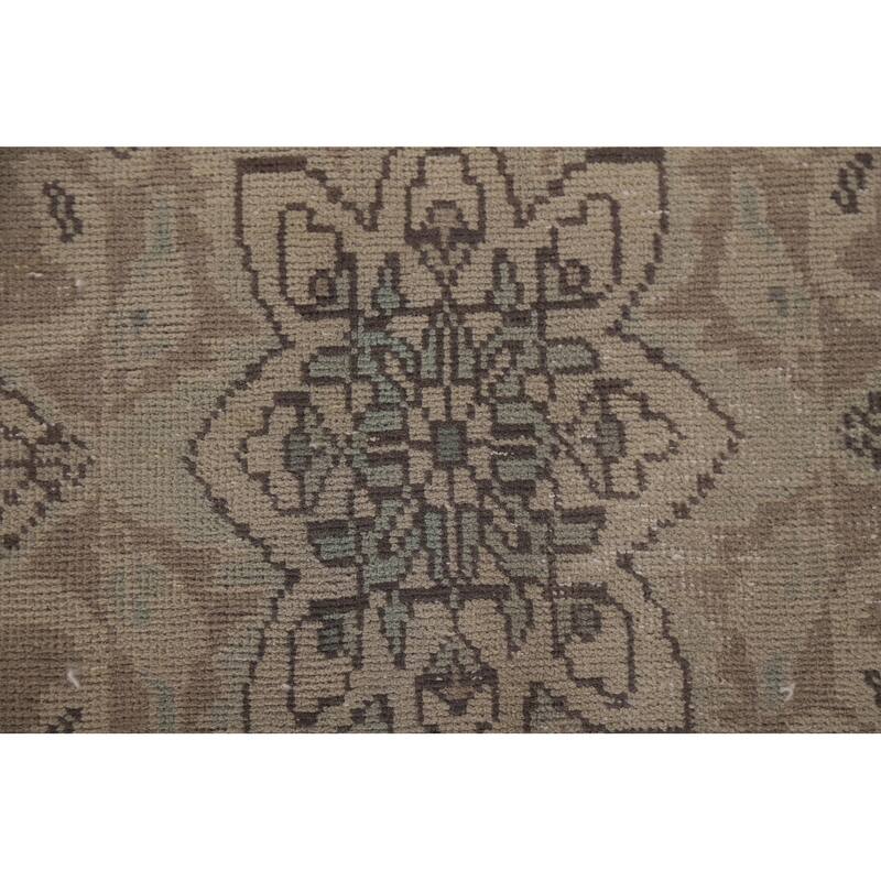 Hand Knotted Oriental 100% Wool Carpet Traditional Floral Beige & Ivories Tabriz Area Rug - 10' 1'' X 6' 3''