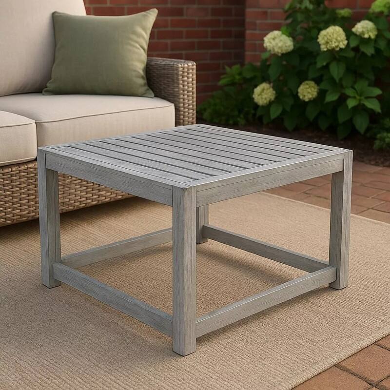 Chelsea All-Weather Aluminum Frame Patio Side Table Rust Resistant for Home and Garden